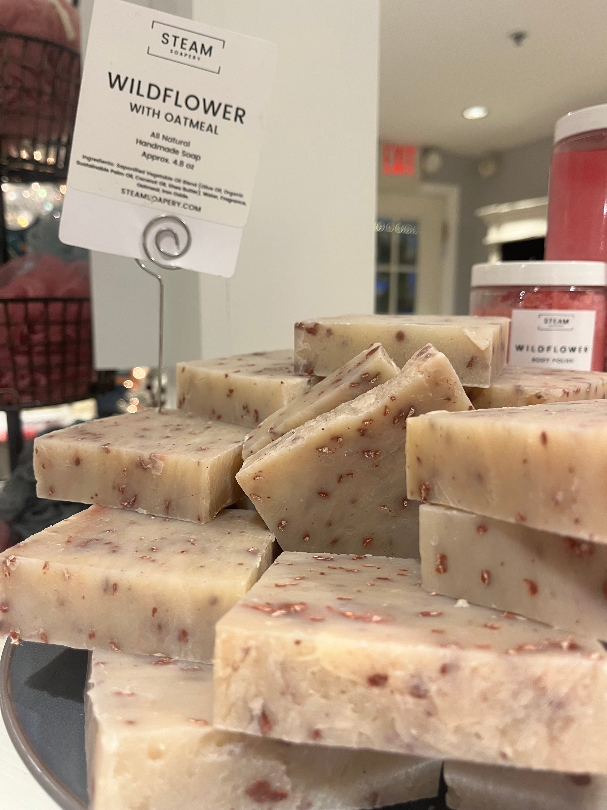 Wildlflower Soap Stacked on Tray