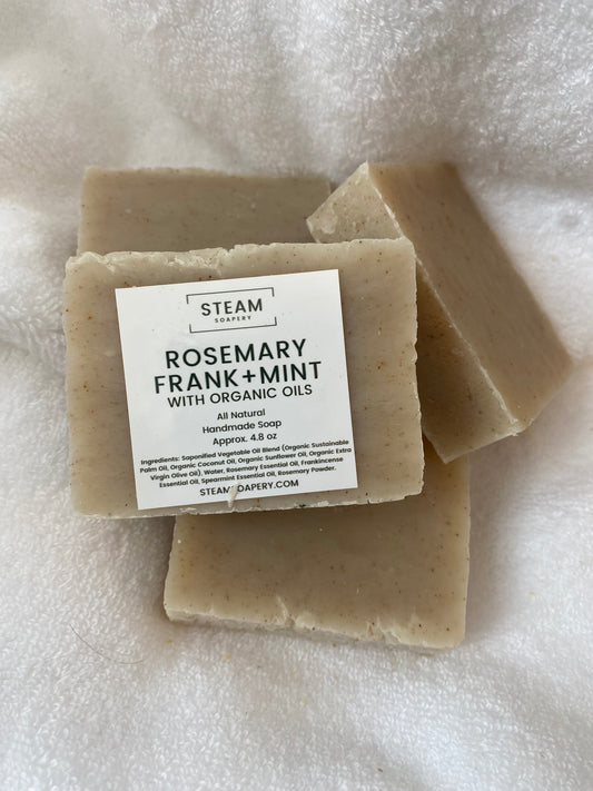 Rosemary, Frank(incense) + Mint Organic Oils Soap