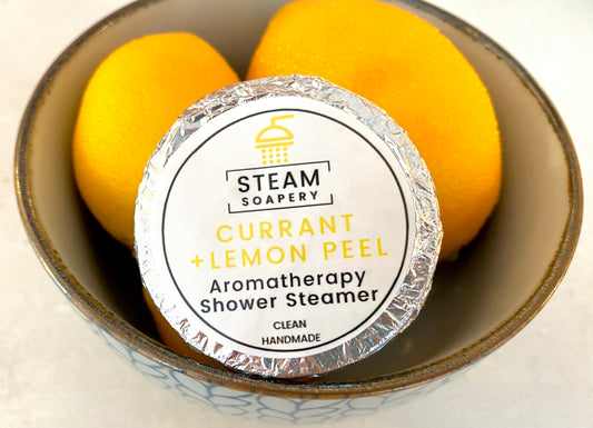 Currant + Lemon Peel Shower Steamer handmade by Steam Soapery