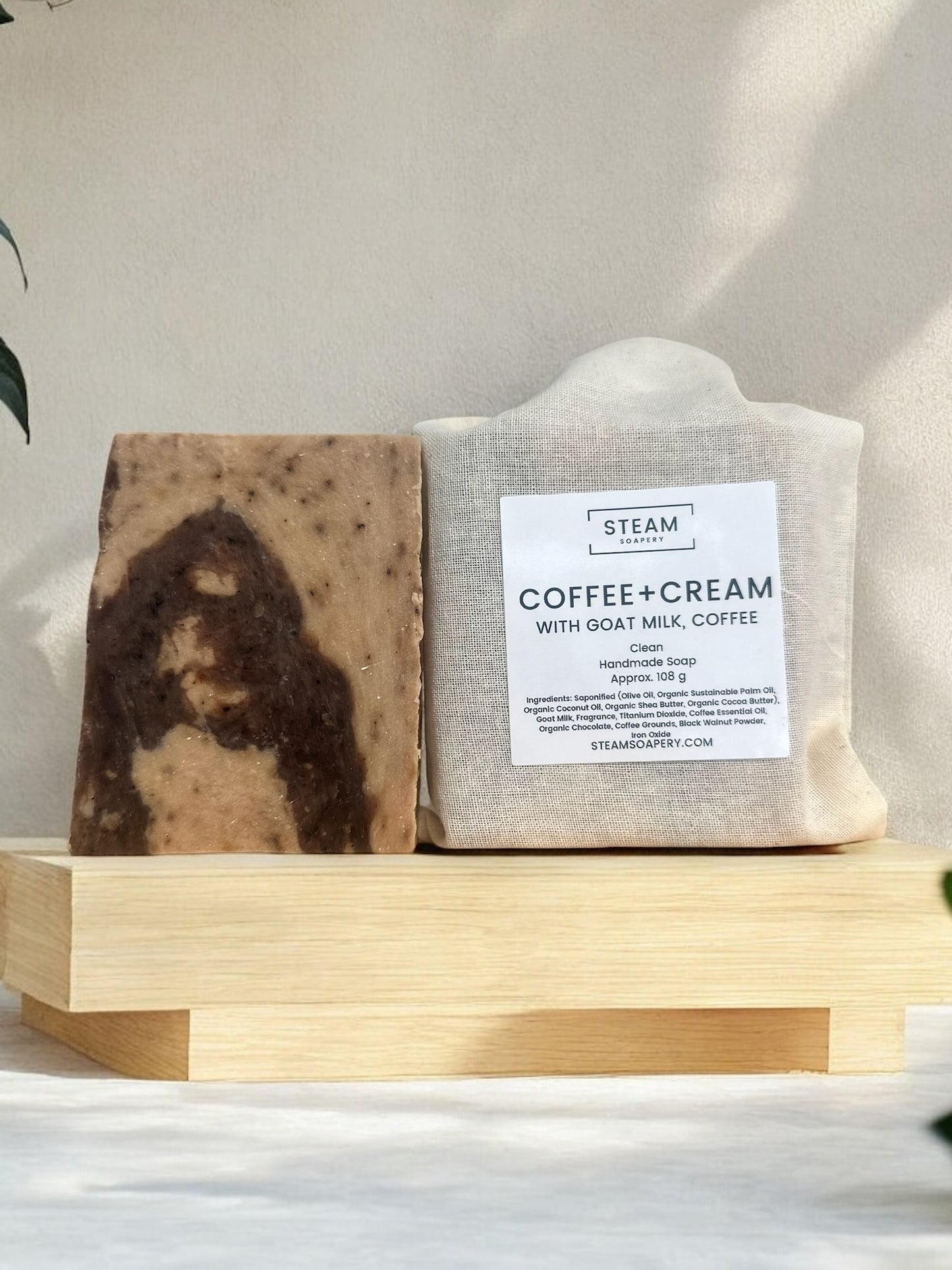 Coffee Cream Goat Milk Soap on Platform