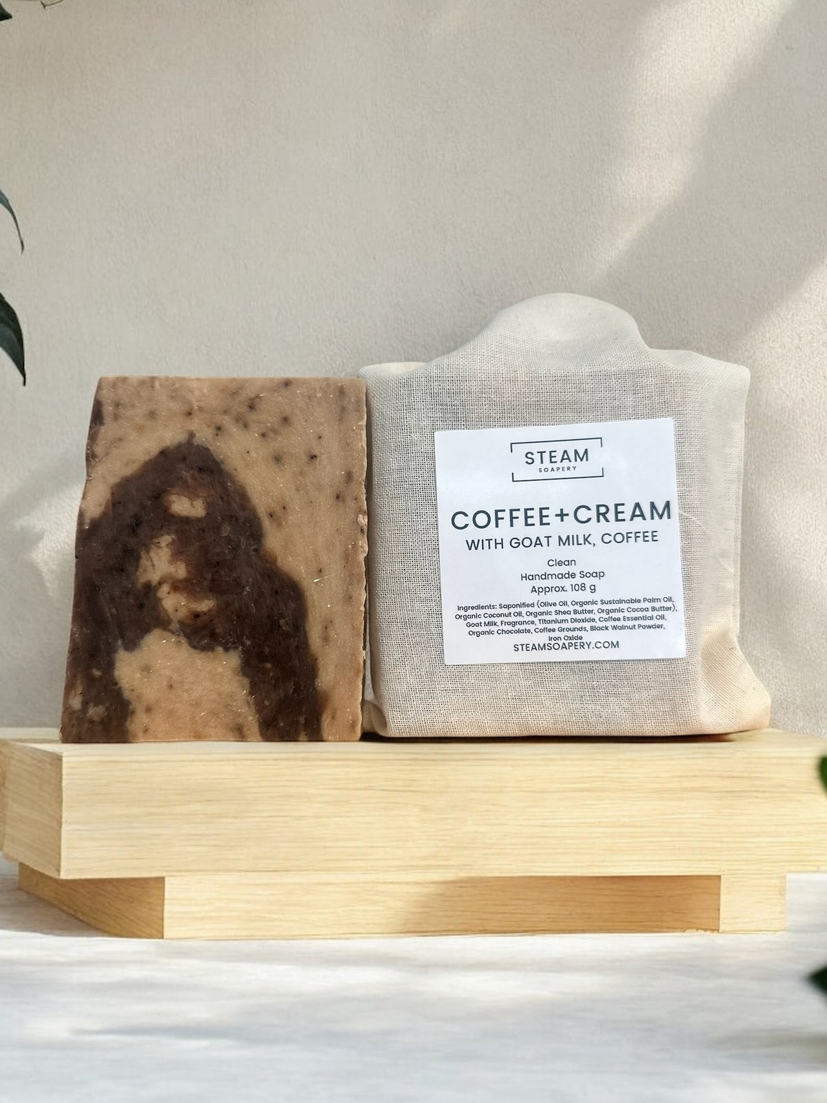 Coffee Cream Goat Milk Soap on Platform