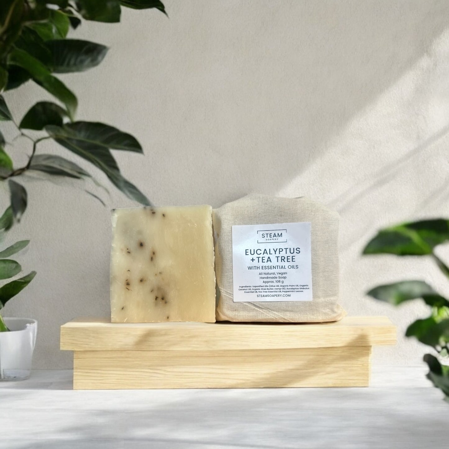 Eucalyptus Tea Tree Soap on a Stand