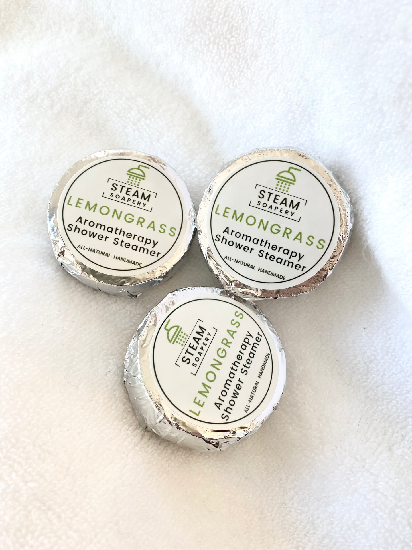 Lemongrass Shower Steamer handmade by Steam Soapery