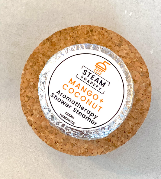 Mango + Coconut Shower Steamer handmade by Steam Soapery