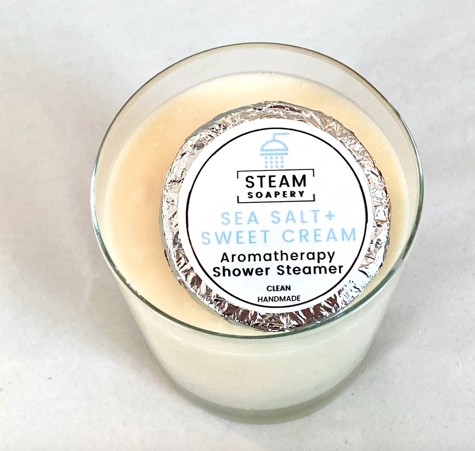 Sea Salt + Sweet Cream Shower Steamer handmade by Steam Soapery